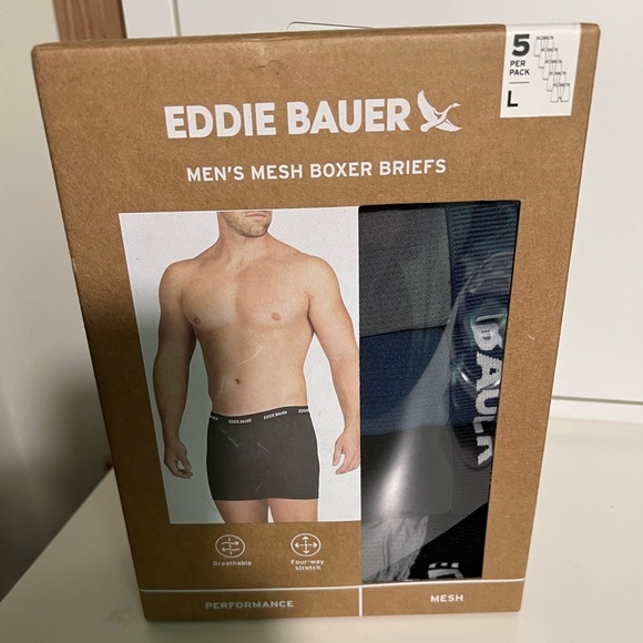 Eddie Bauer Men's Microfiber Mesh Boxer Brief With Contoured Pouch 5 Pack - Picture 1 of 8
